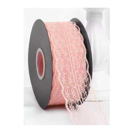 Foto - Scrapbooking široká krajka - Světle růžová, 45 metrů