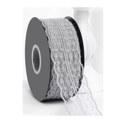 Foto - Scrapbooking široká krajka - Světle šedá, 45 metrů