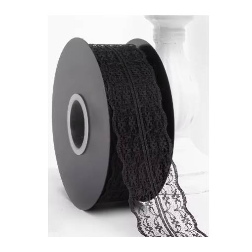 Foto - Scrapbooking široká krajka - Černá, 45 metrů