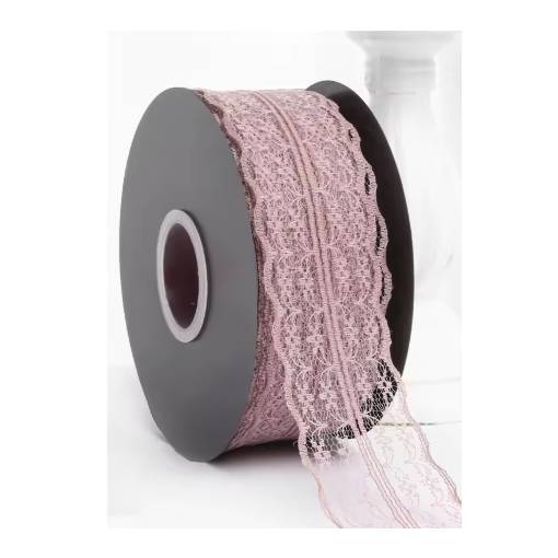 Foto - Scrapbooking široká krajka - Pudrově růžová, 45 metrů