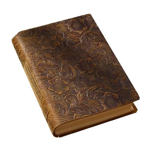 Foto - Scrapbooking deník s koženými deskami - Hnědý, vzorovaný