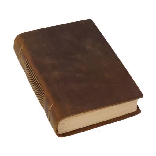 Foto - Scrapbooking deník s koženými deskami - Hnědý