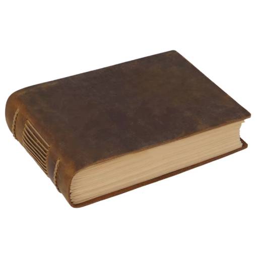 Foto - Scrapbooking široký deník s koženými deskami - Hnědý