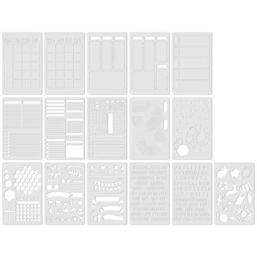 Foto - Scrapbooking sada šablon na kreslení - Bílá, 16 kusů