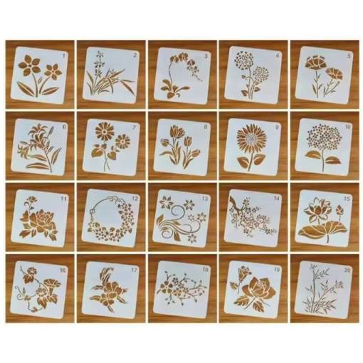 Foto - Scrapbooking sada šablon na kreslení - Bílá, 1 až 20