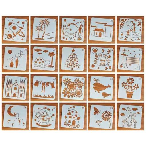 Foto - Scrapbooking sada šablon na kreslení - Bílá, 21 až 40