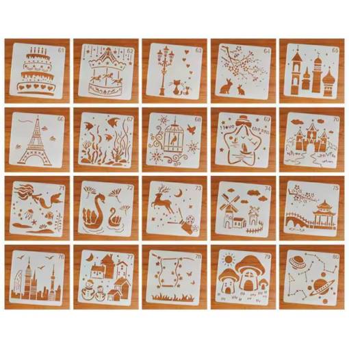 Foto - Scrapbooking sada šablon na kreslení - Bílá, 61 až 80