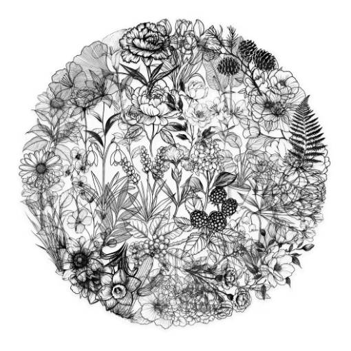 Foto - Scrapbooking samolepky - Černobílé květiny, 50 kusů