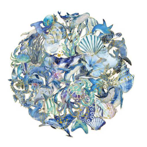 Foto - Scrapbooking samolepky - Mořský svět, 50 kusů