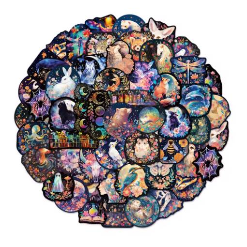 Foto - Scrapbooking samolepky - Magická zvířata, 50 kusů