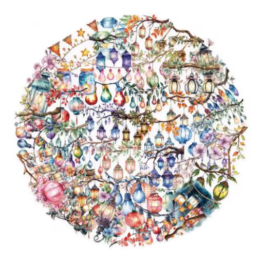 Foto - Scrapbooking samolepky - Lucerny, 50 kusů