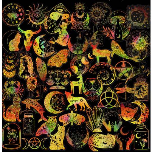 Foto - Scrapbooking samolepky - Holografické mix, 100 kusů