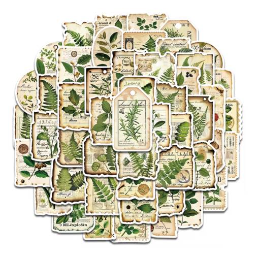 Foto - Scrapbooking samolepky - Lesní rostliny, 50 kusů