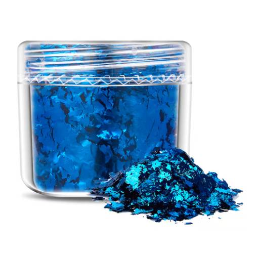 Foto - Scrapbooking dekorativní vločky z metalické fólie - Tmavě modrá, JB01