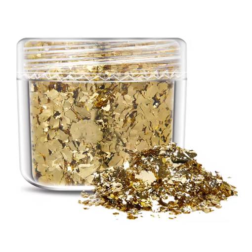 Foto - Scrapbooking dekorativní vločky z metalické fólie - Zlatá, JB02