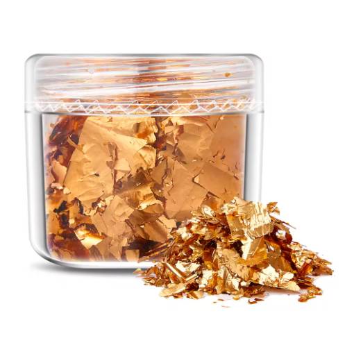 Foto - Scrapbooking dekorativní vločky z metalické fólie - Růžová zlatá, JB03