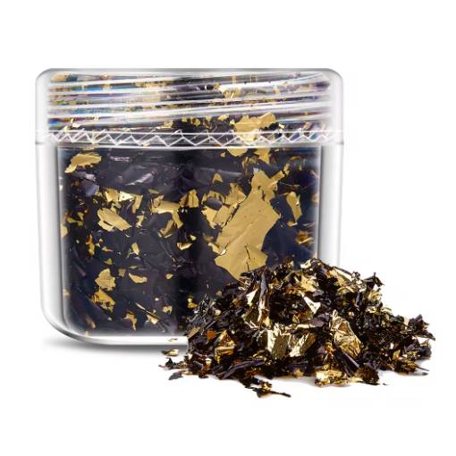 Foto - Scrapbooking dekorativní vločky z metalické fólie - Zlato hnědá, JB04