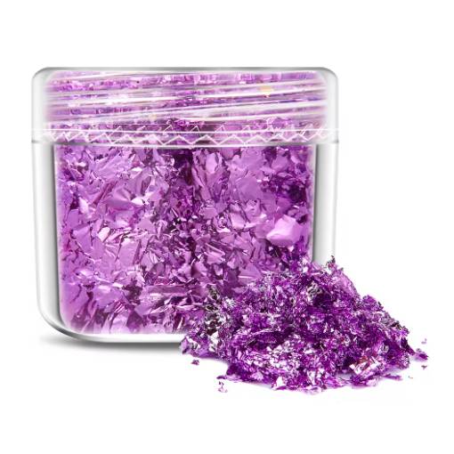 Foto - Scrapbooking dekorativní vločky z metalické fólie - Světle fialová, JB05