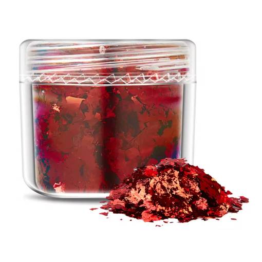 Foto - Scrapbooking dekorativní vločky z metalické fólie - Červená, JB07