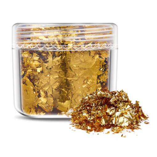 Foto - Scrapbooking dekorativní vločky z metalické fólie - Zlatá, JB12