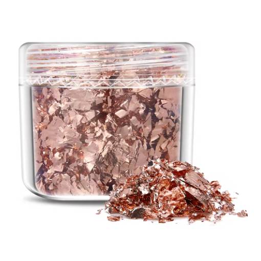 Foto - Scrapbooking dekorativní vločky z metalické fólie - Růžová zlatá, JB13