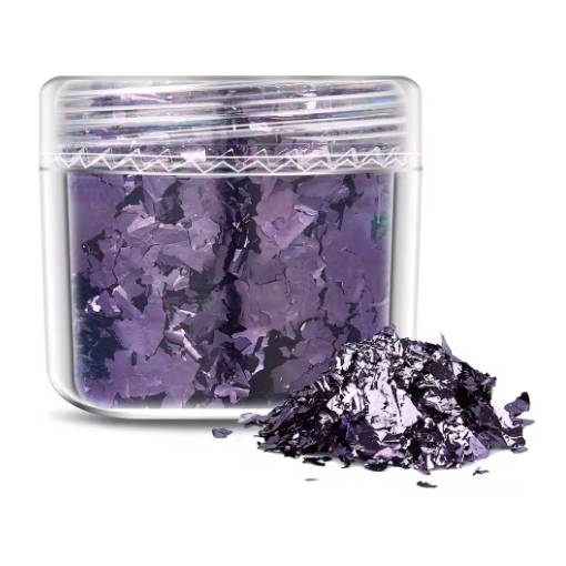 Foto - Scrapbooking dekorativní vločky z metalické fólie - Fialová, JB14