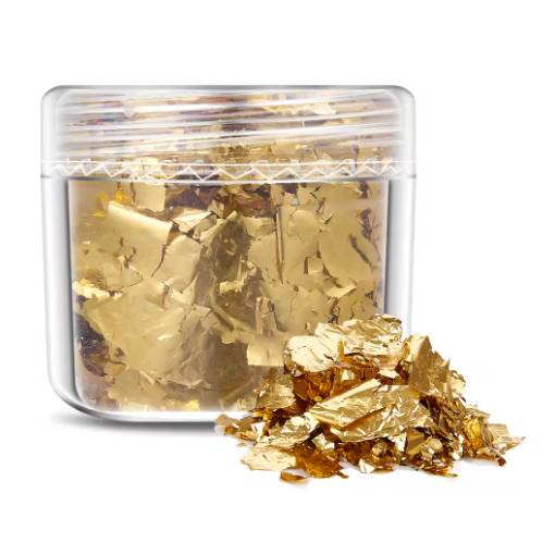 Foto - Scrapbooking dekorativní vločky z metalické fólie - Zlatá, JB16