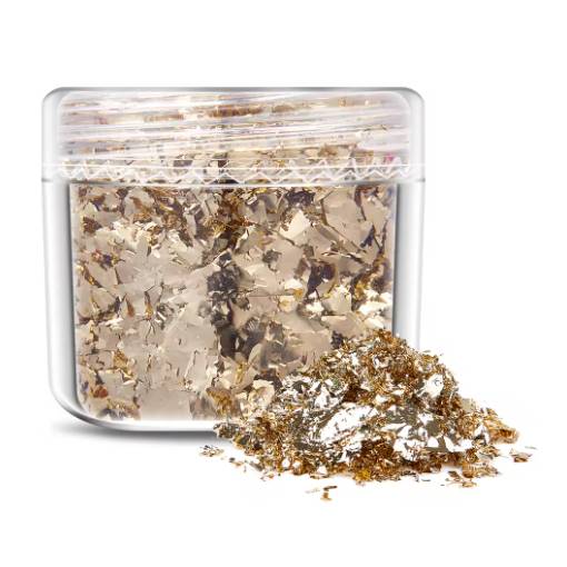 Foto - Scrapbooking dekorativní vločky z metalické fólie - Pudrově zlatá, JB18