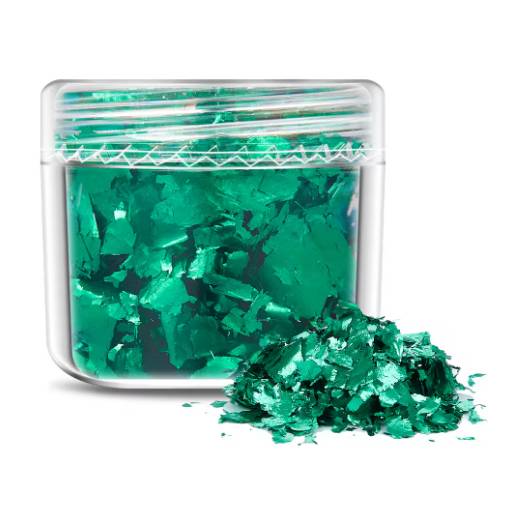 Foto - Scrapbooking dekorativní vločky z metalické fólie - Zelená, JB21