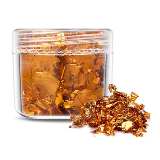 Foto - Scrapbooking dekorativní vločky z metalické fólie - Oranžová, JB22