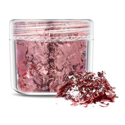 Foto - Scrapbooking dekorativní vločky z metalické fólie - Světle růžová, JB23