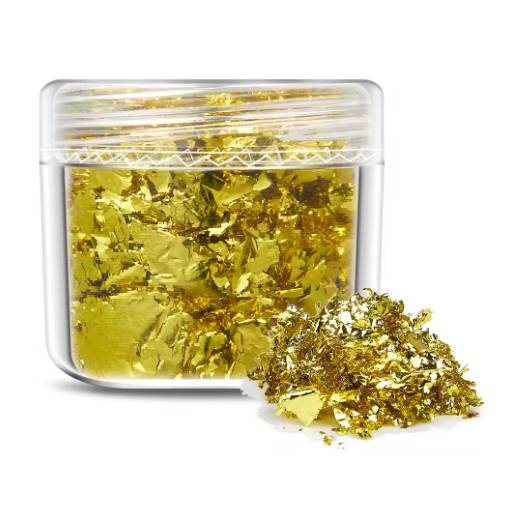 Foto - Scrapbooking dekorativní vločky z metalické fólie - Žlutá, JB24