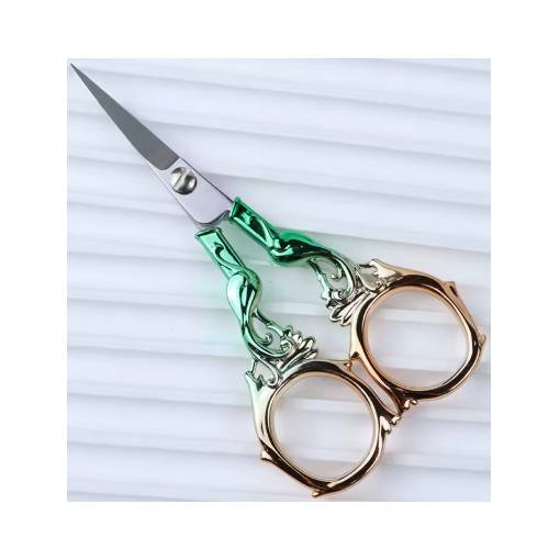 Foto - Scrapbooking kovové nůžky s fénixem - Zelené s růžovým zlatem