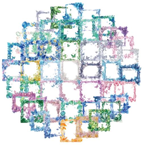 Foto - Scrapbooking samolepky - Krystalové rámečky s motýlky, 110 kusů