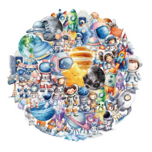 Foto - Scrapbooking samolepky - Astronauti, 50 kusů